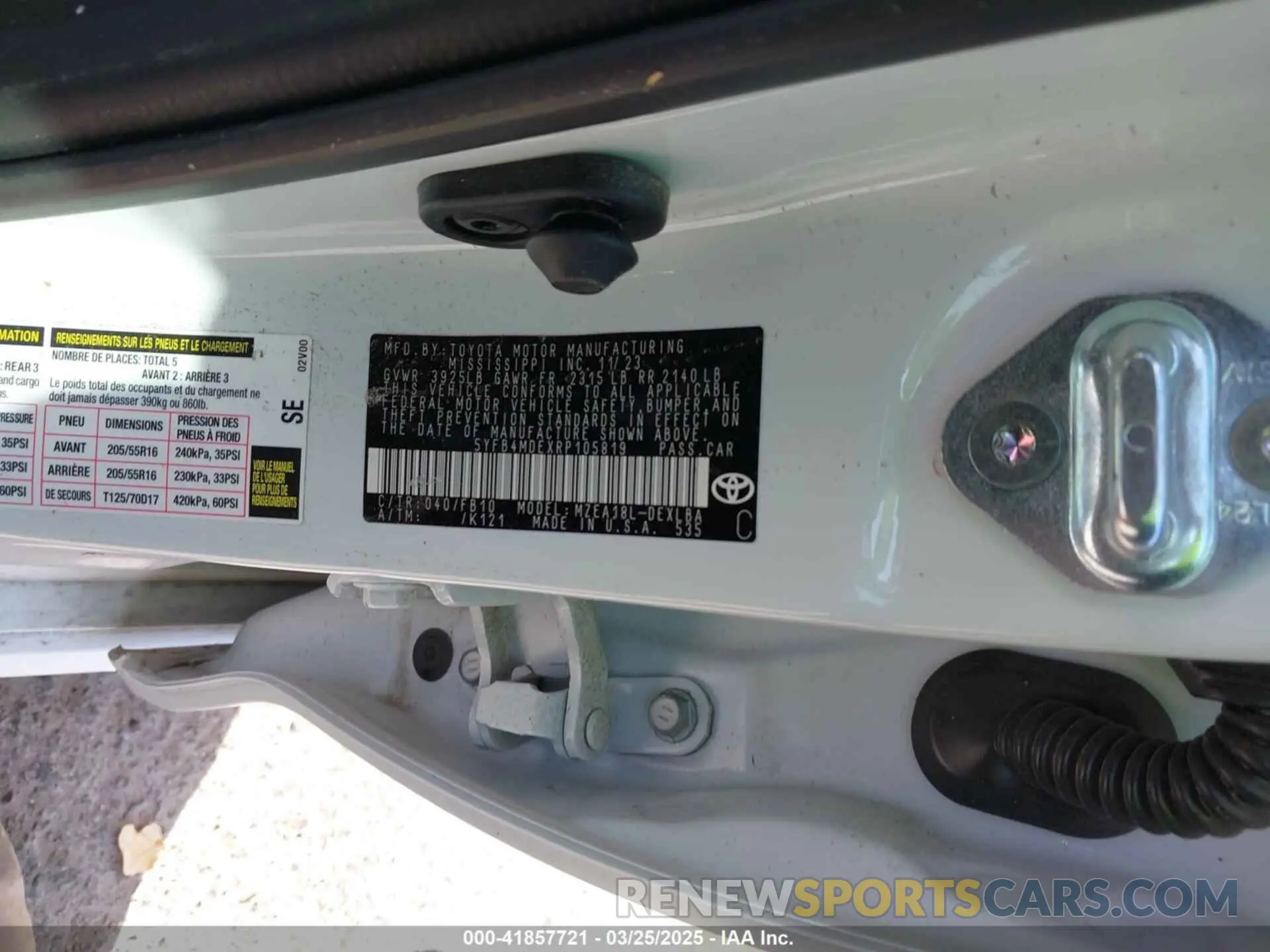 9 fotografías del automóvil dañado 5YFB4MDEXRP105819 TOYOTA COROLLA 2024