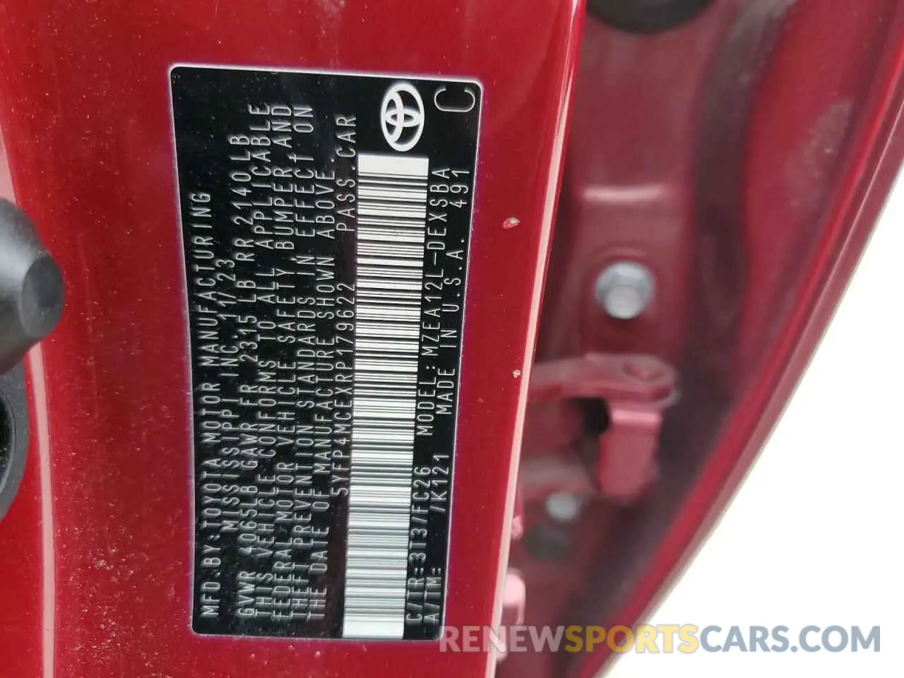 12 fotografías del automóvil dañado 5YFP4MCEXRP179622 TOYOTA COROLLA 2024