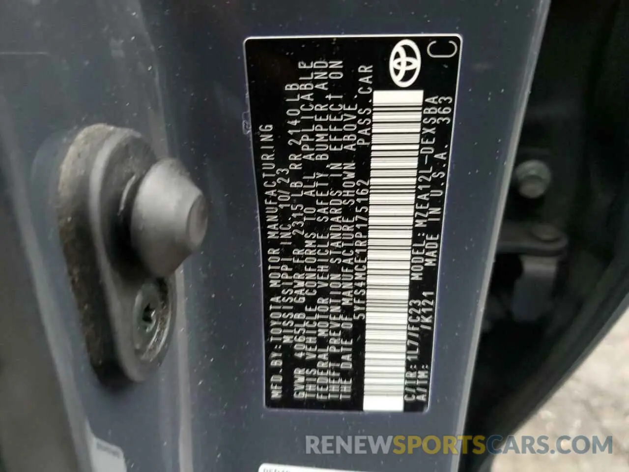 12 fotografías del automóvil dañado 5YFS4MCE1RP175162 TOYOTA COROLLA 2024