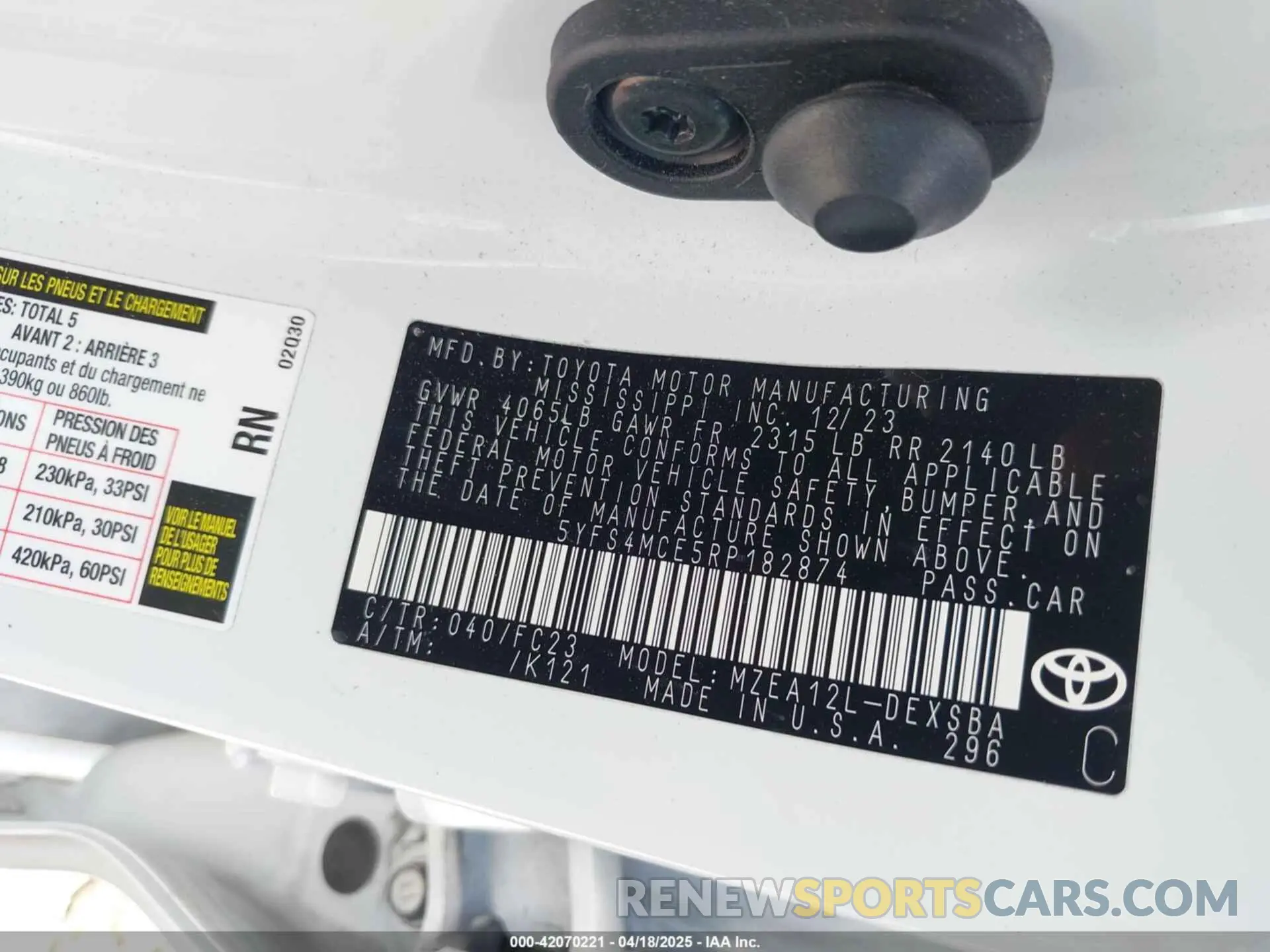 9 fotografías del automóvil dañado 5YFS4MCE5RP182874 TOYOTA COROLLA 2024