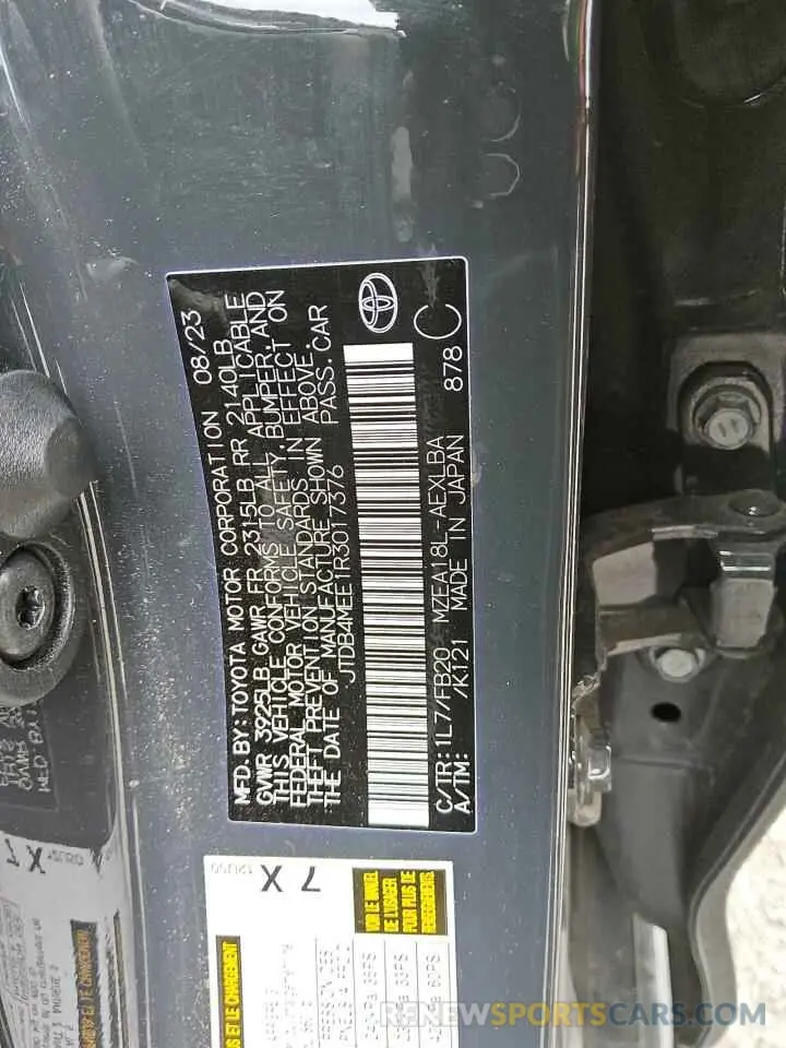 13 fotografías del automóvil dañado JTDB4MEE1R3017376 TOYOTA COROLLA 2024