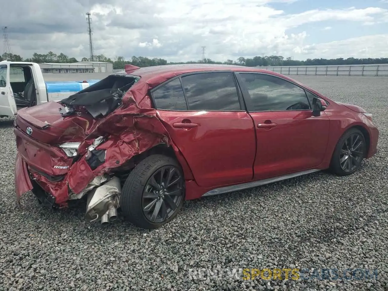 3 fotografías del automóvil dañado JTDBCMFE1RJ018055 TOYOTA COROLLA 2024