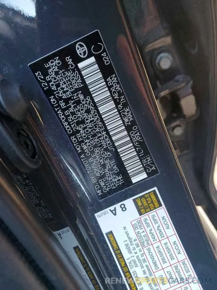 12 fotografías del automóvil dañado JTDBCMFE6R3039536 TOYOTA COROLLA 2024