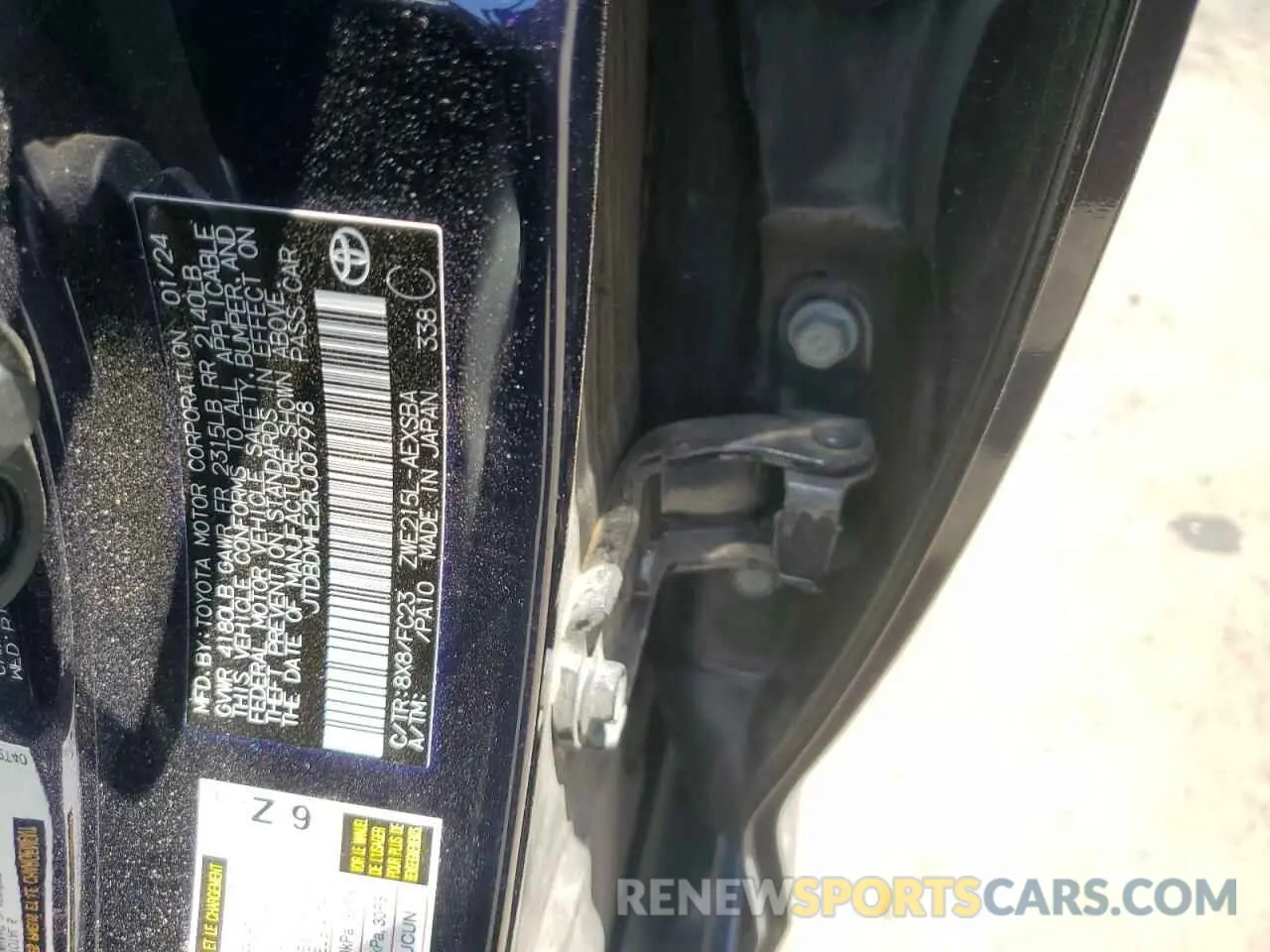 12 fotografías del automóvil dañado JTDBDMHE2RJ007978 TOYOTA COROLLA 2024