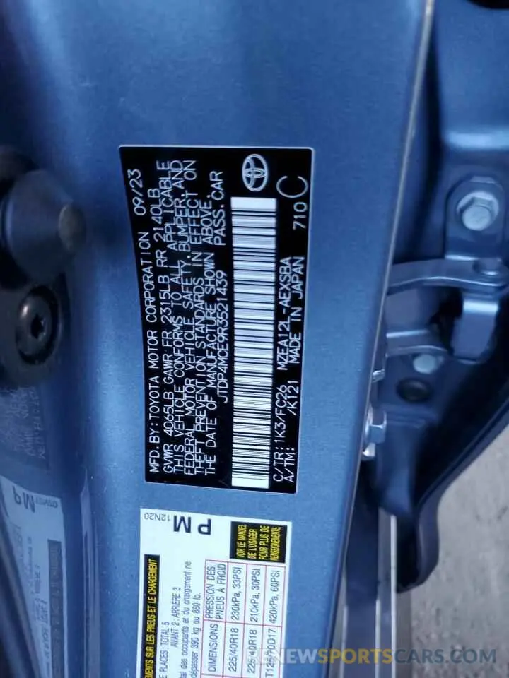12 fotografías del automóvil dañado JTDP4MCE9R3521439 TOYOTA COROLLA 2024