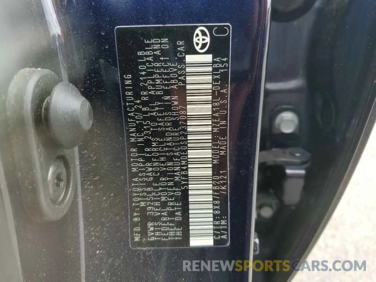 13 fotografías del automóvil dañado 5YFB4MDE0SP237087 TOYOTA COROLLA 2025