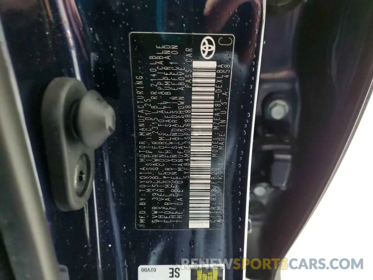 12 fotografías del automóvil dañado 5YFB4MDE2SP268888 TOYOTA COROLLA 2025