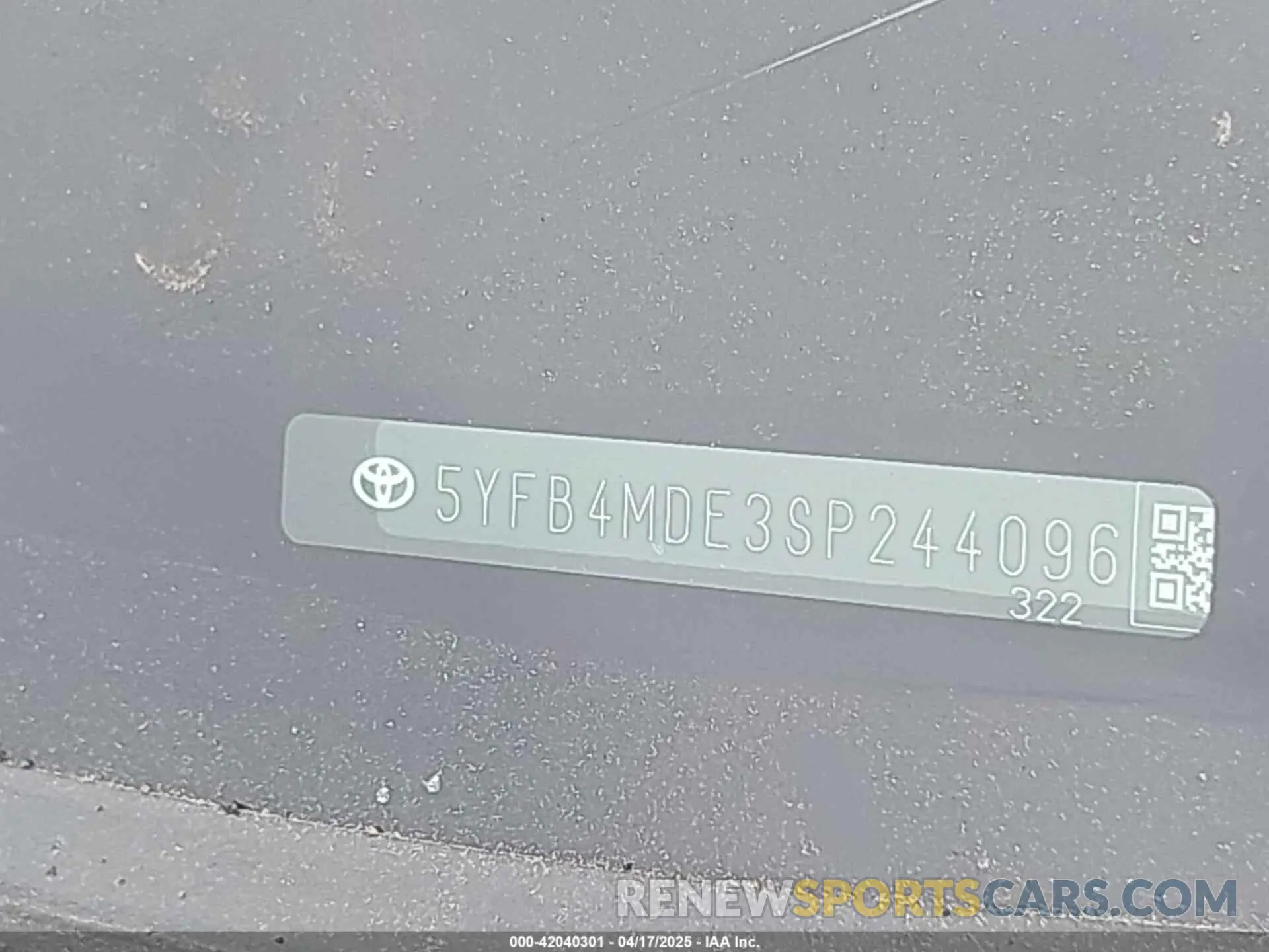 9 fotografías del automóvil dañado 5YFB4MDE3SP244096 TOYOTA COROLLA 2025