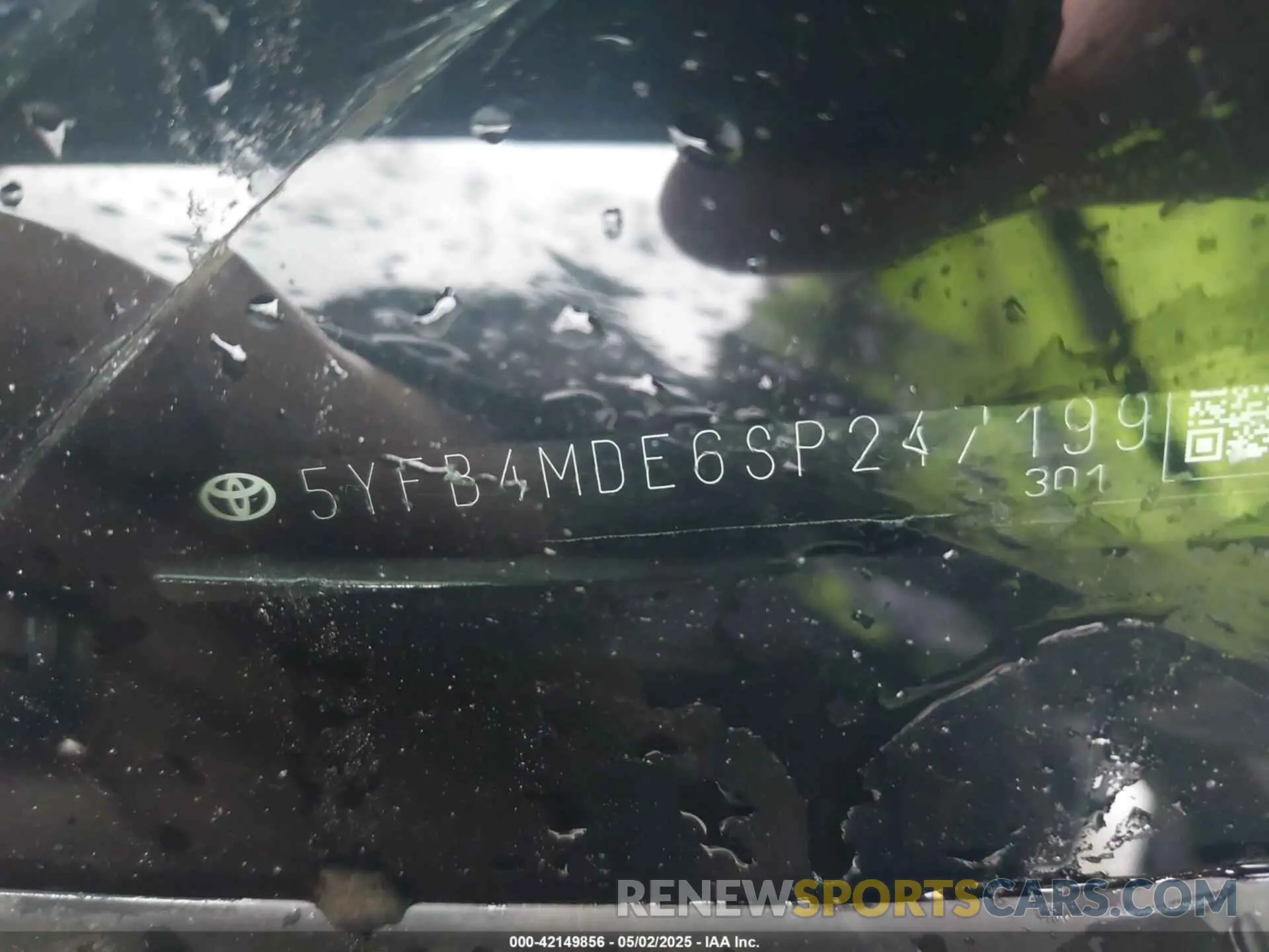 9 fotografías del automóvil dañado 5YFB4MDE6SP247199 TOYOTA COROLLA 2025