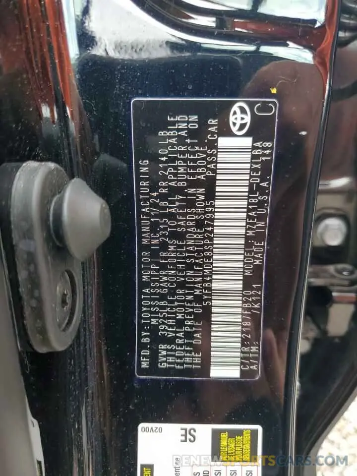 13 fotografías del automóvil dañado 5YFB4MDE8SP247995 TOYOTA COROLLA 2025