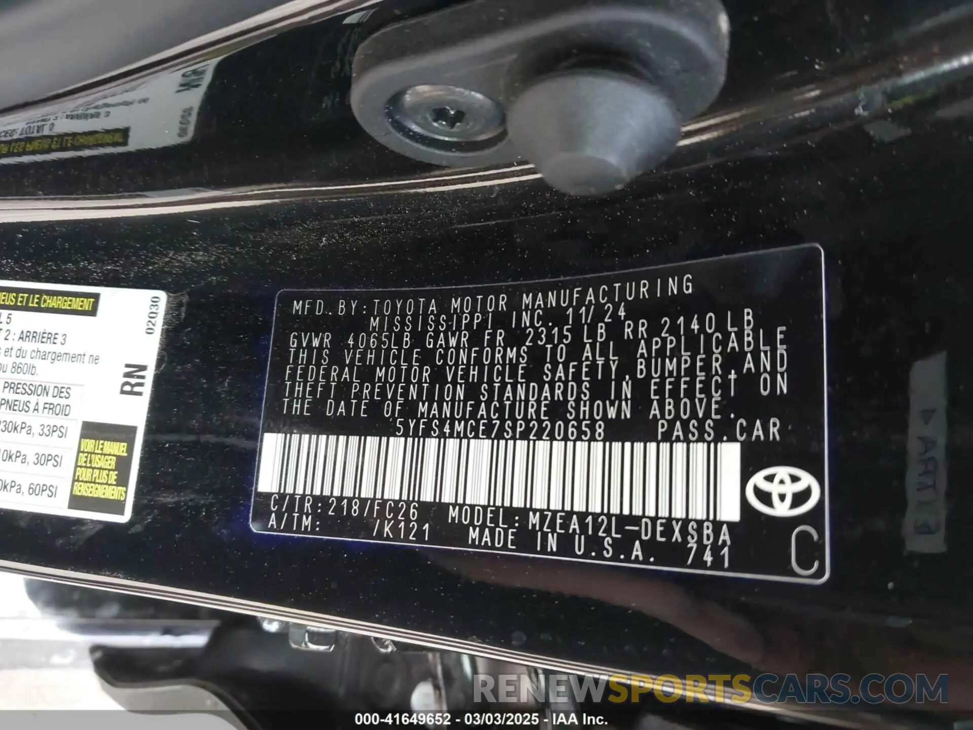 9 fotografías del automóvil dañado 5YFS4MCE7SP220658 TOYOTA COROLLA 2025