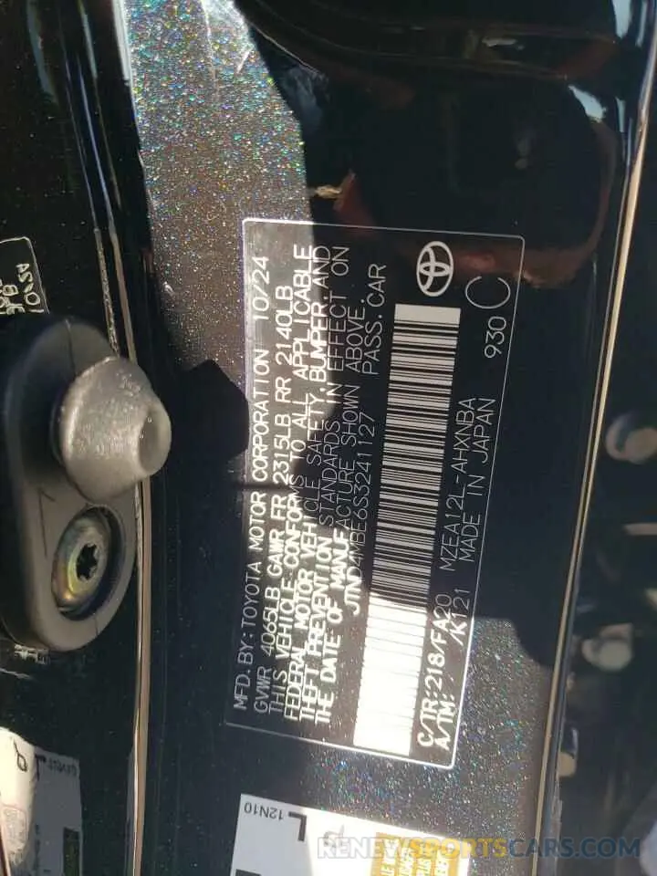 12 fotografías del automóvil dañado JTND4MBE6S3241127 TOYOTA COROLLA 2025