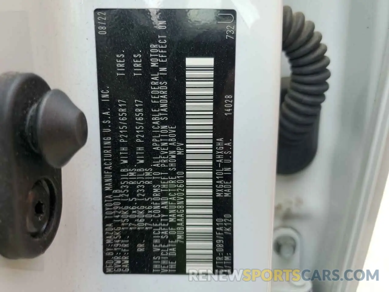 15 fotografías del automóvil dañado 7MUBAAAG8NV026010 TOYOTA COROLLA CR 2022