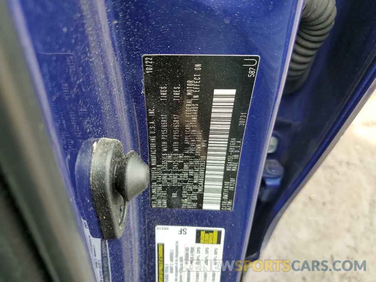 12 fotografías del automóvil dañado 7MUCAABG0NV039319 TOYOTA COROLLA CR 2022