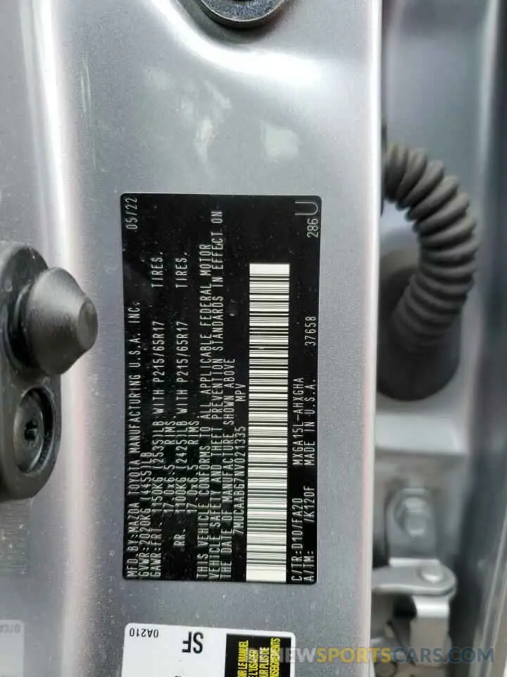 13 fotografías del automóvil dañado 7MUCAABG7NV021335 TOYOTA COROLLA CR 2022