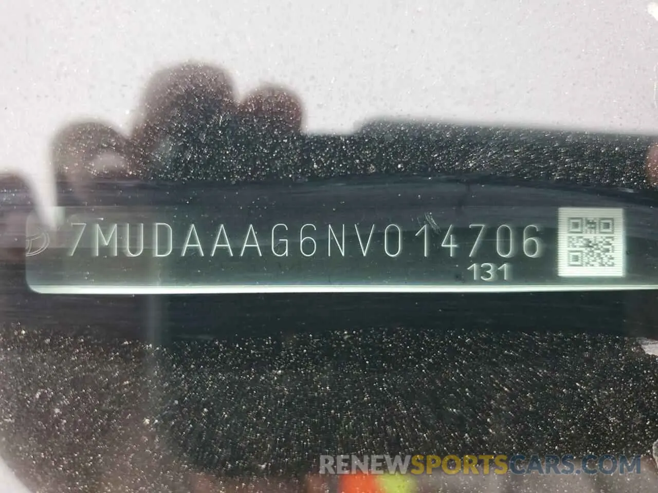 15 fotografías del automóvil dañado 7MUDAAAG6NV014706 TOYOTA COROLLA CR 2022