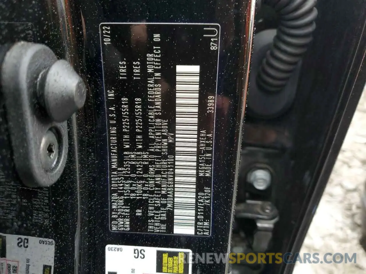 13 fotografías del automóvil dañado 7MUDAABG8NV041100 TOYOTA COROLLA CR 2022