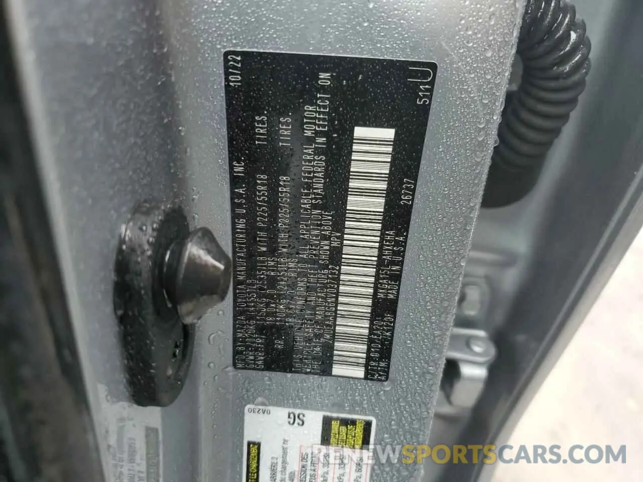 13 fotografías del automóvil dañado 7MUEAABG6NV037132 TOYOTA COROLLA CR 2022