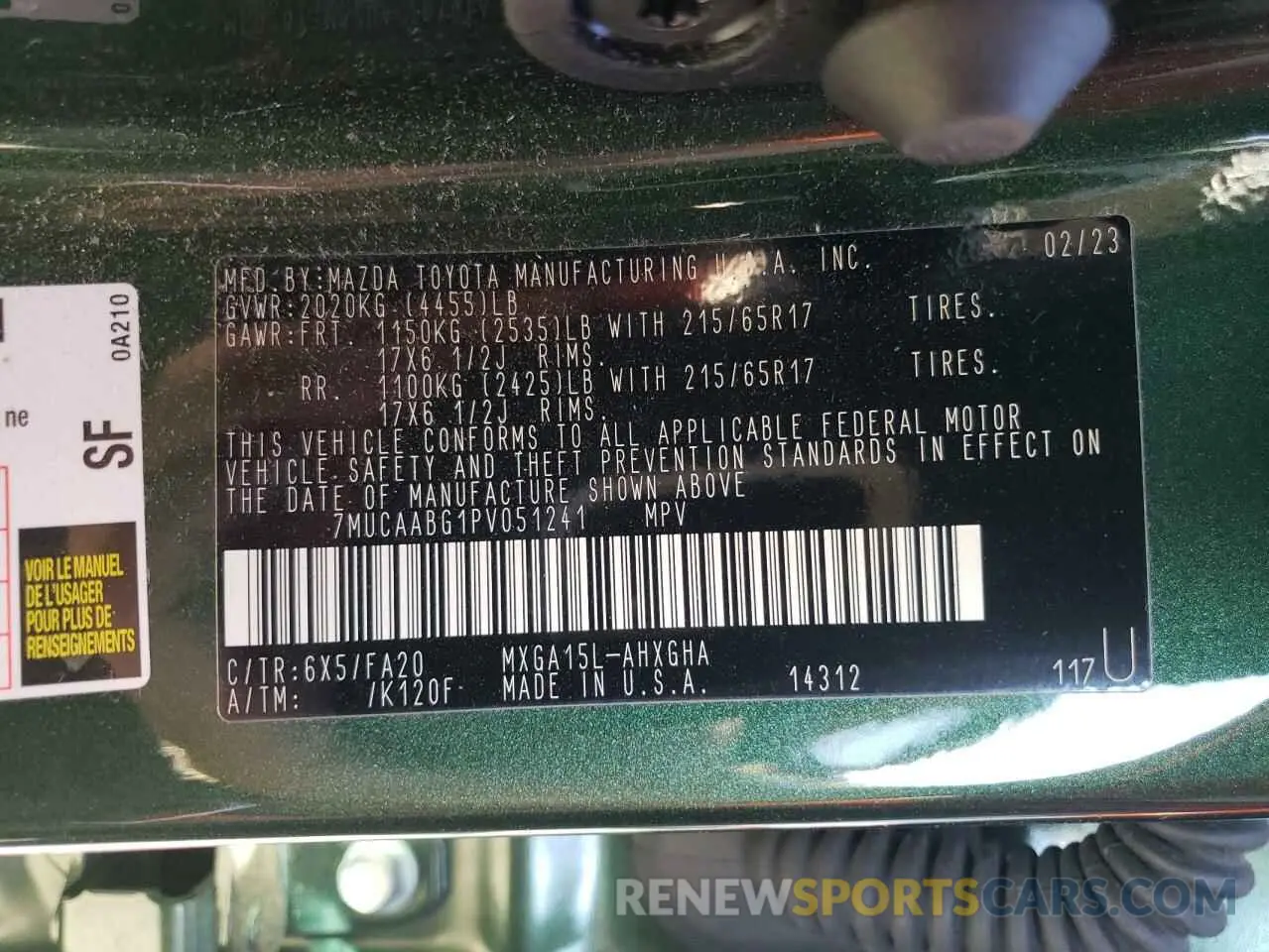 14 fotografías del automóvil dañado 7MUCAABG1PV051241 TOYOTA COROLLA CR 2023