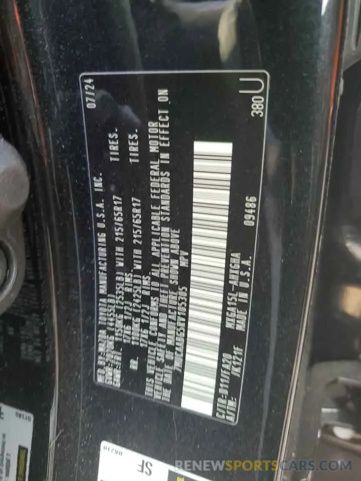 16 fotografías del automóvil dañado 7MUCAABG5RV105305 TOYOTA COROLLA CR 2024