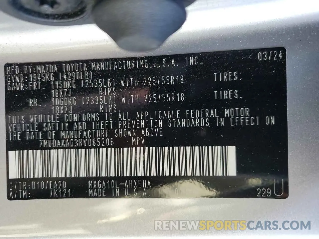 14 fotografías del automóvil dañado 7MUDAAAG3RV085206 TOYOTA COROLLA CR 2024
