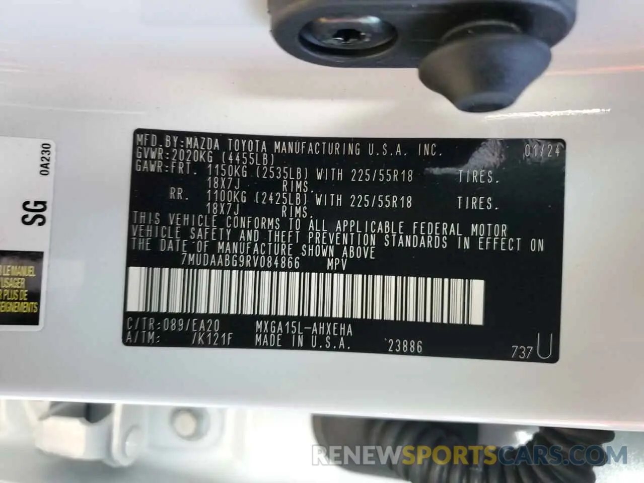 14 fotografías del automóvil dañado 7MUDAABG9RV084866 TOYOTA COROLLA CR 2024