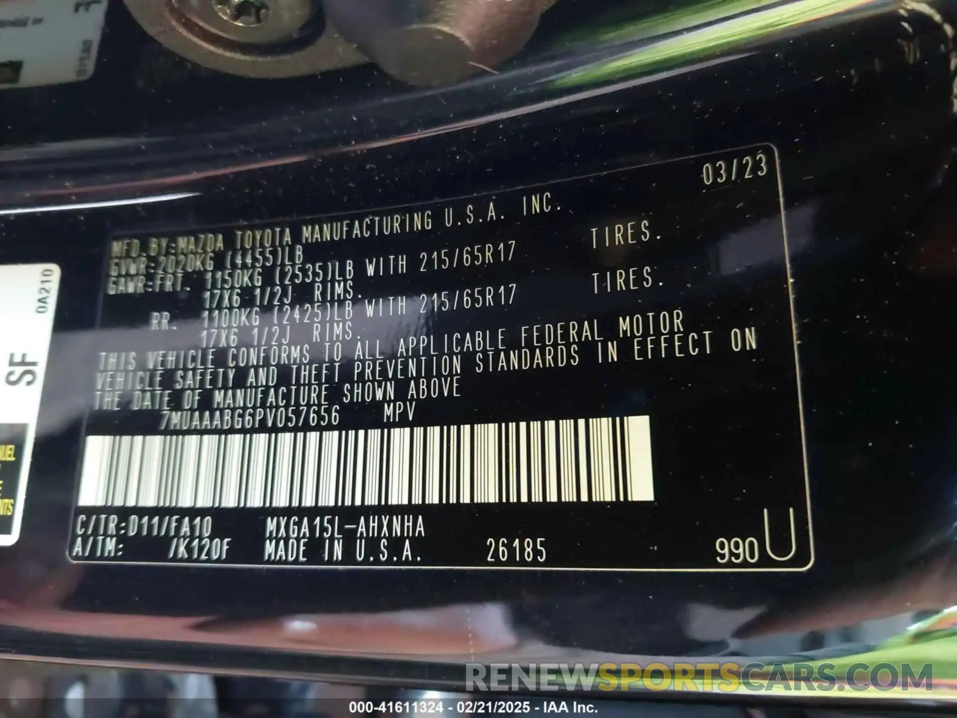 9 fotografías del automóvil dañado 7MUAAABG6PV057656 TOYOTA COROLLA CROSS 2023