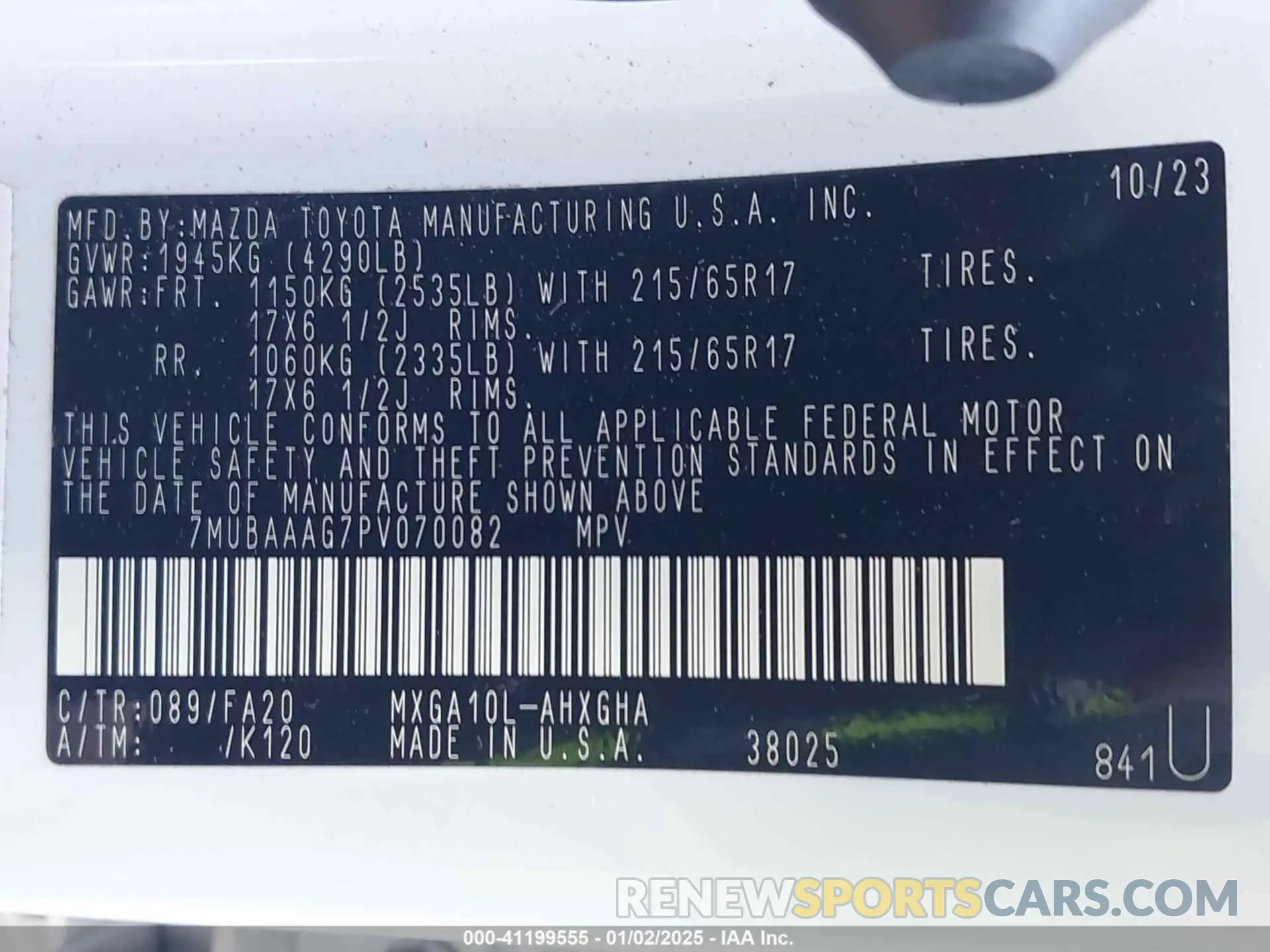 9 fotografías del automóvil dañado 7MUBAAAG7PV070082 TOYOTA COROLLA CROSS 2023
