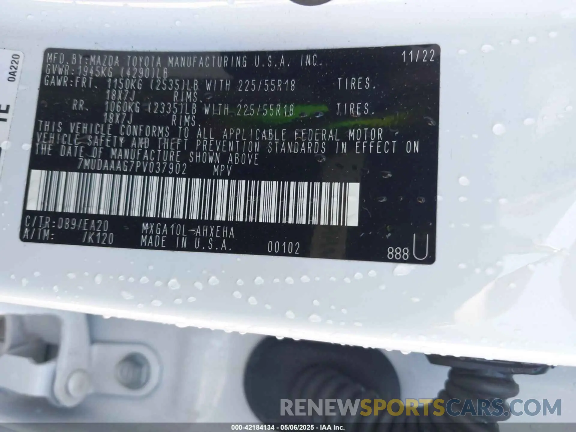 9 fotografías del automóvil dañado 7MUDAAAG7PV037902 TOYOTA COROLLA CROSS 2023