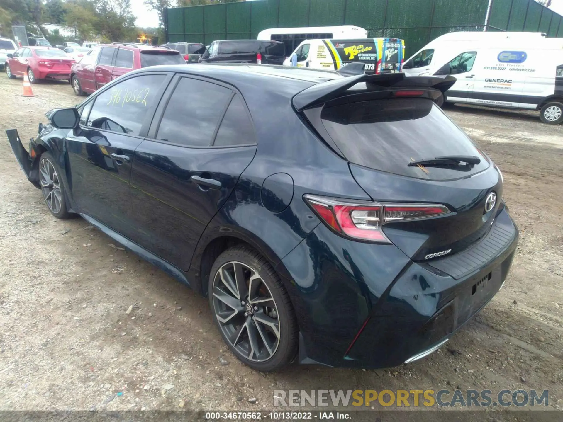 3 fotografías del automóvil dañado JTNK4RBE0K3049626 TOYOTA COROLLA HATCHBACK 2019