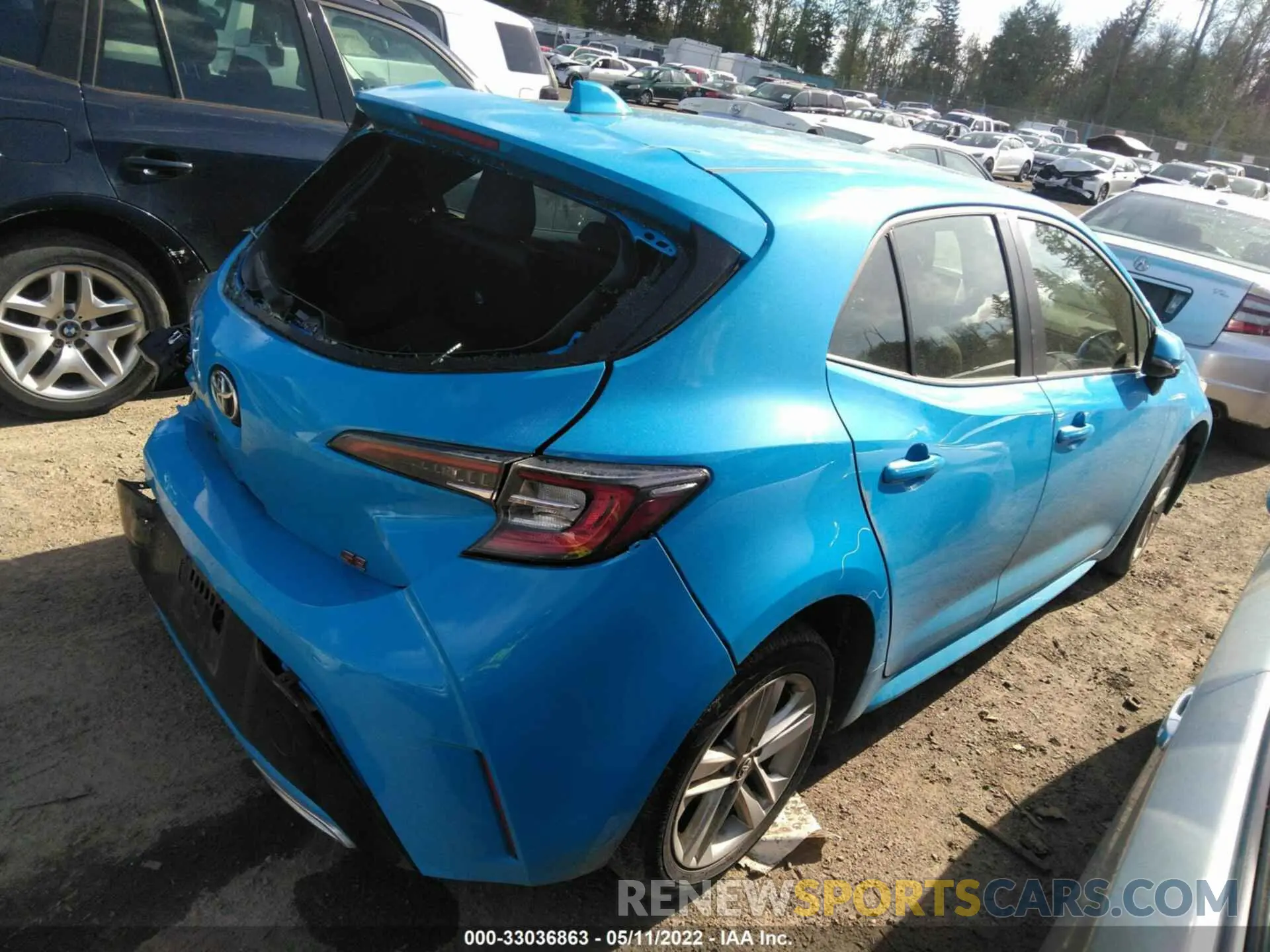 4 fotografías del automóvil dañado JTNK4RBE2K3005000 TOYOTA COROLLA HATCHBACK 2019