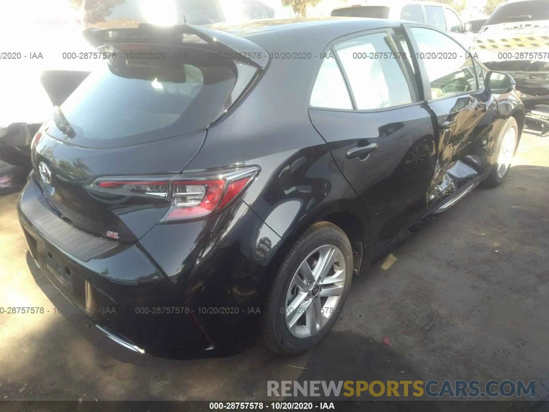 4 fotografías del automóvil dañado JTNK4RBE2K3020404 TOYOTA COROLLA HATCHBACK 2019
