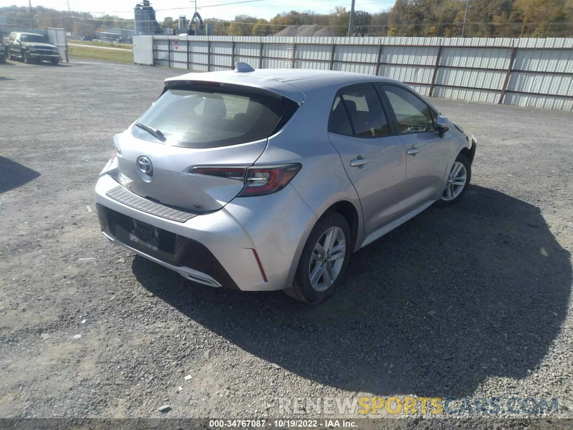 4 fotografías del automóvil dañado JTNK4RBE5K3046477 TOYOTA COROLLA HATCHBACK 2019
