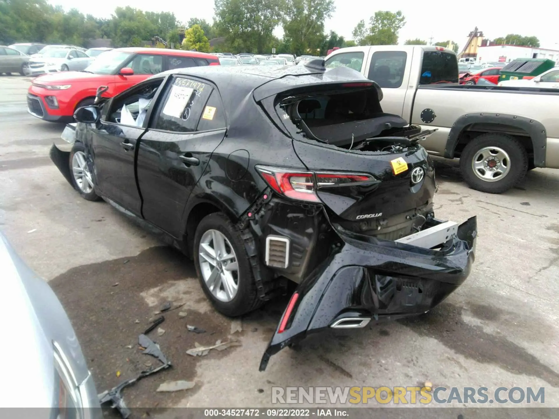 3 fotografías del automóvil dañado JTNK4RBE8K3002571 TOYOTA COROLLA HATCHBACK 2019