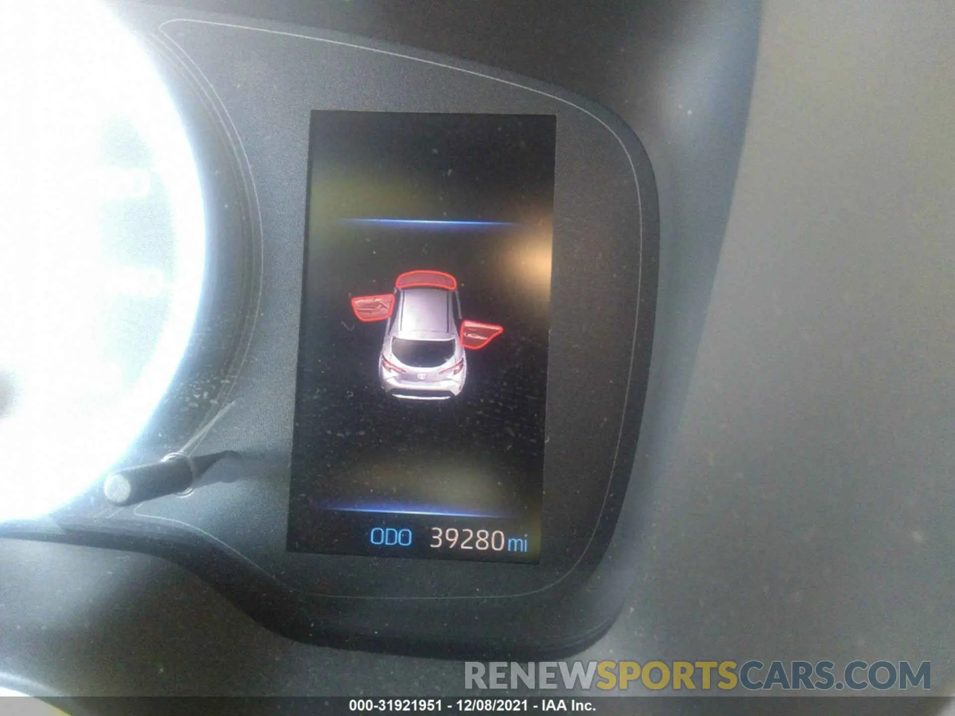 7 fotografías del automóvil dañado JTNK4RBE8K3029222 TOYOTA COROLLA HATCHBACK 2019