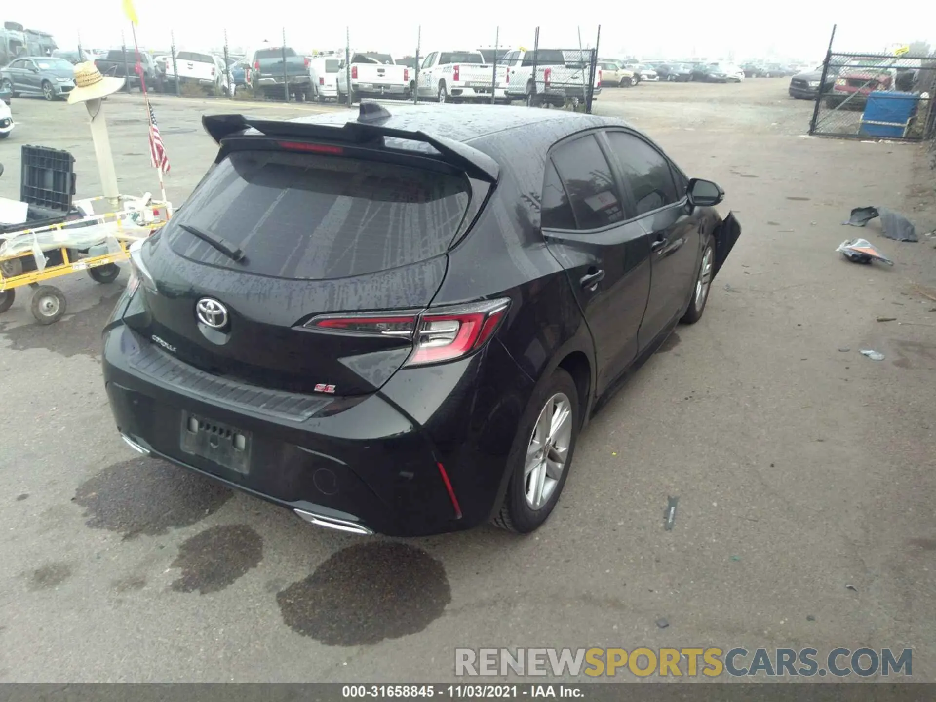 4 fotografías del automóvil dañado JTNK4RBE9K3025163 TOYOTA COROLLA HATCHBACK 2019