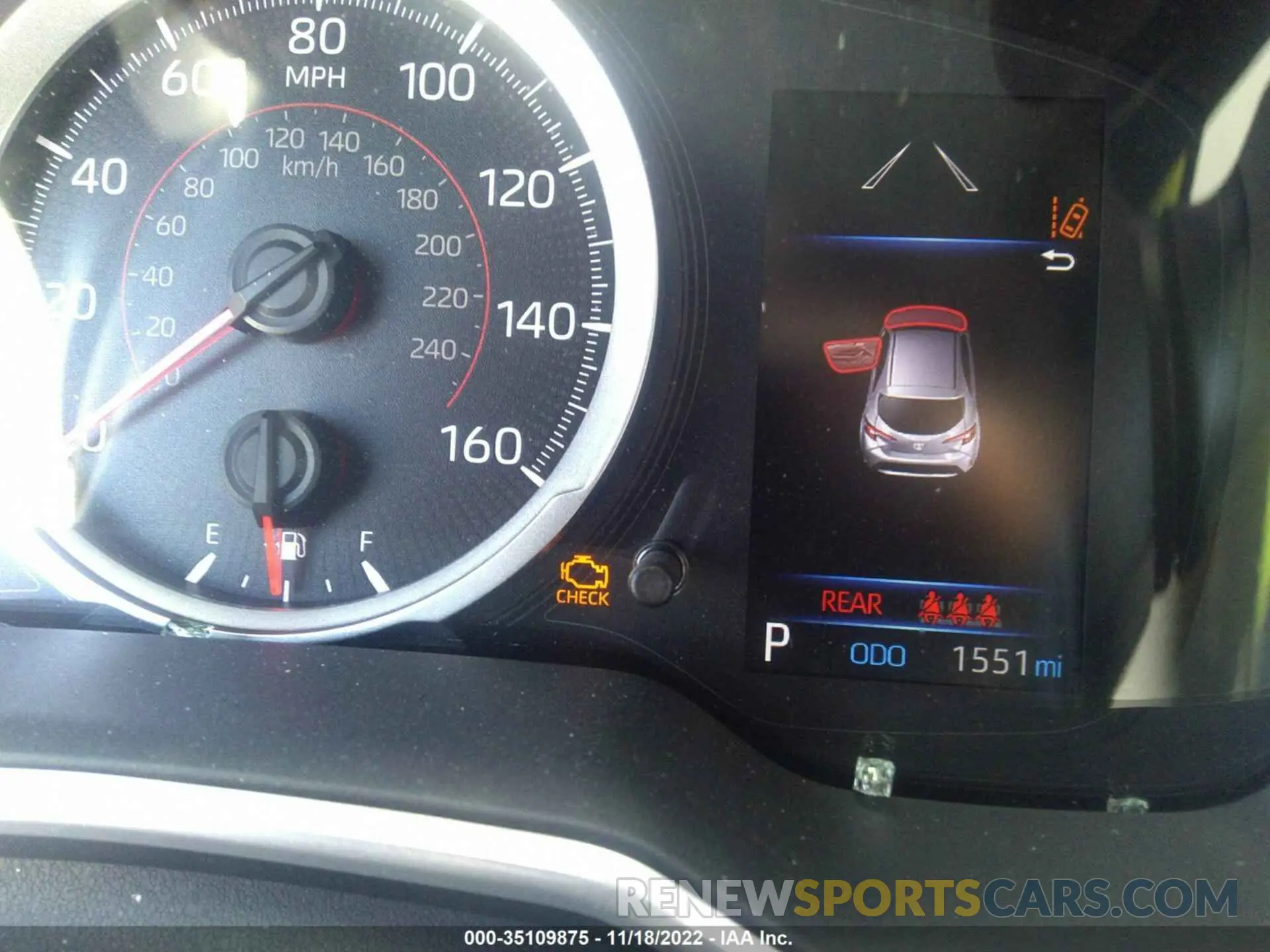 7 fotografías del automóvil dañado JTND4MBE3N3185622 TOYOTA COROLLA HATCHBACK 2022