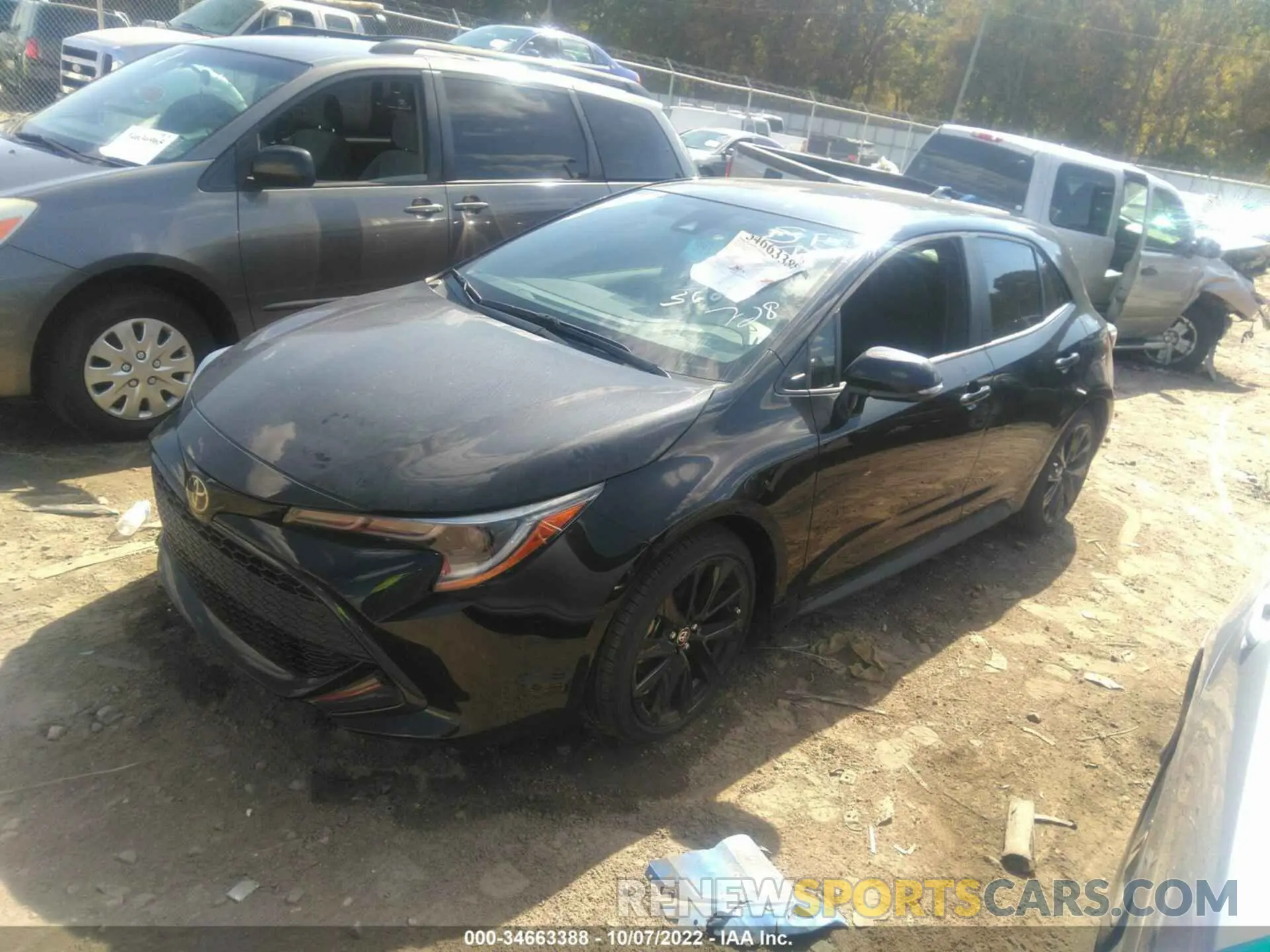 2 fotografías del automóvil dañado JTND4MBE9N3173832 TOYOTA COROLLA HATCHBACK 2022