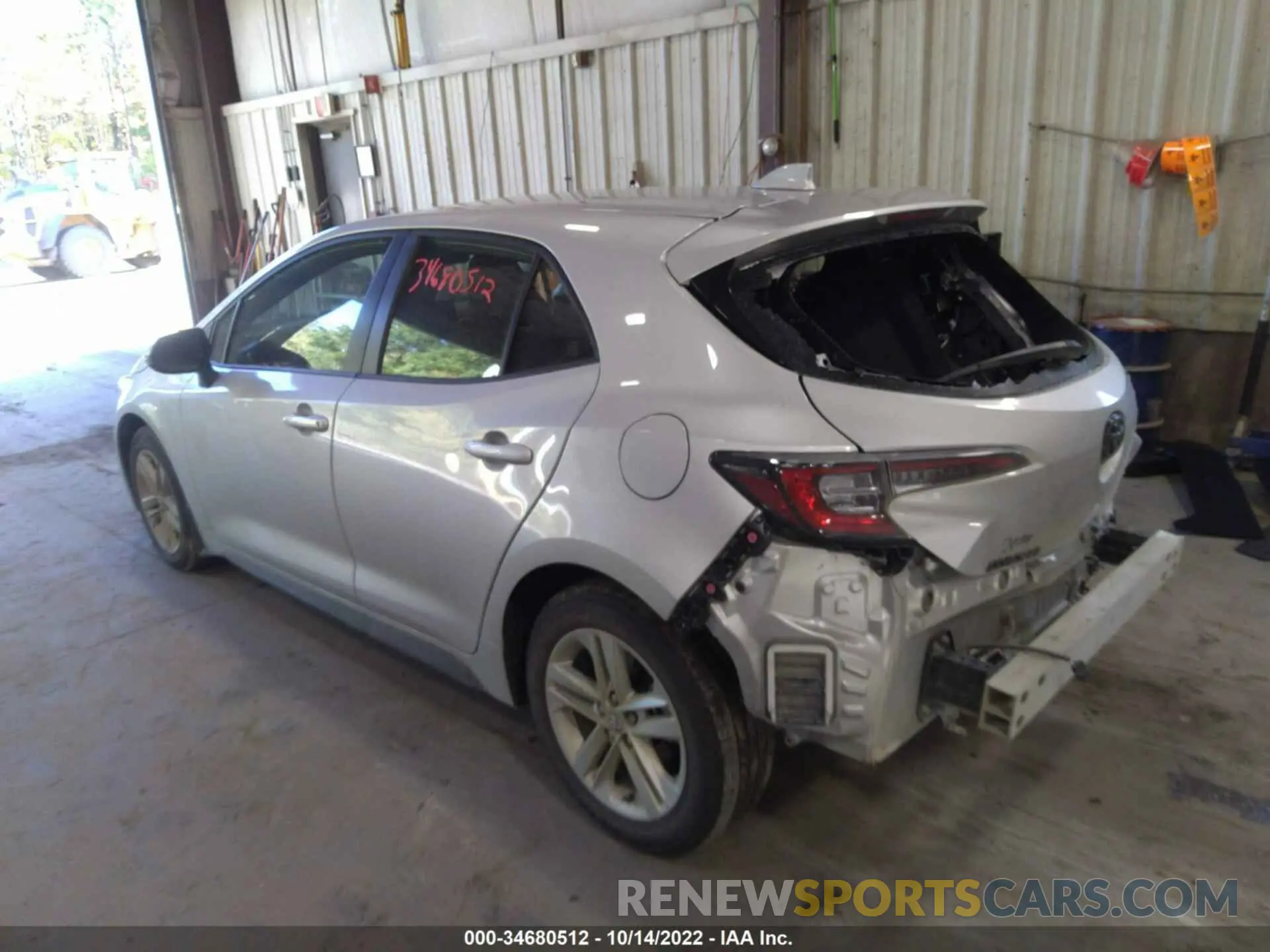 3 fotografías del automóvil dañado JTND4MBEXN3171166 TOYOTA COROLLA HATCHBACK 2022