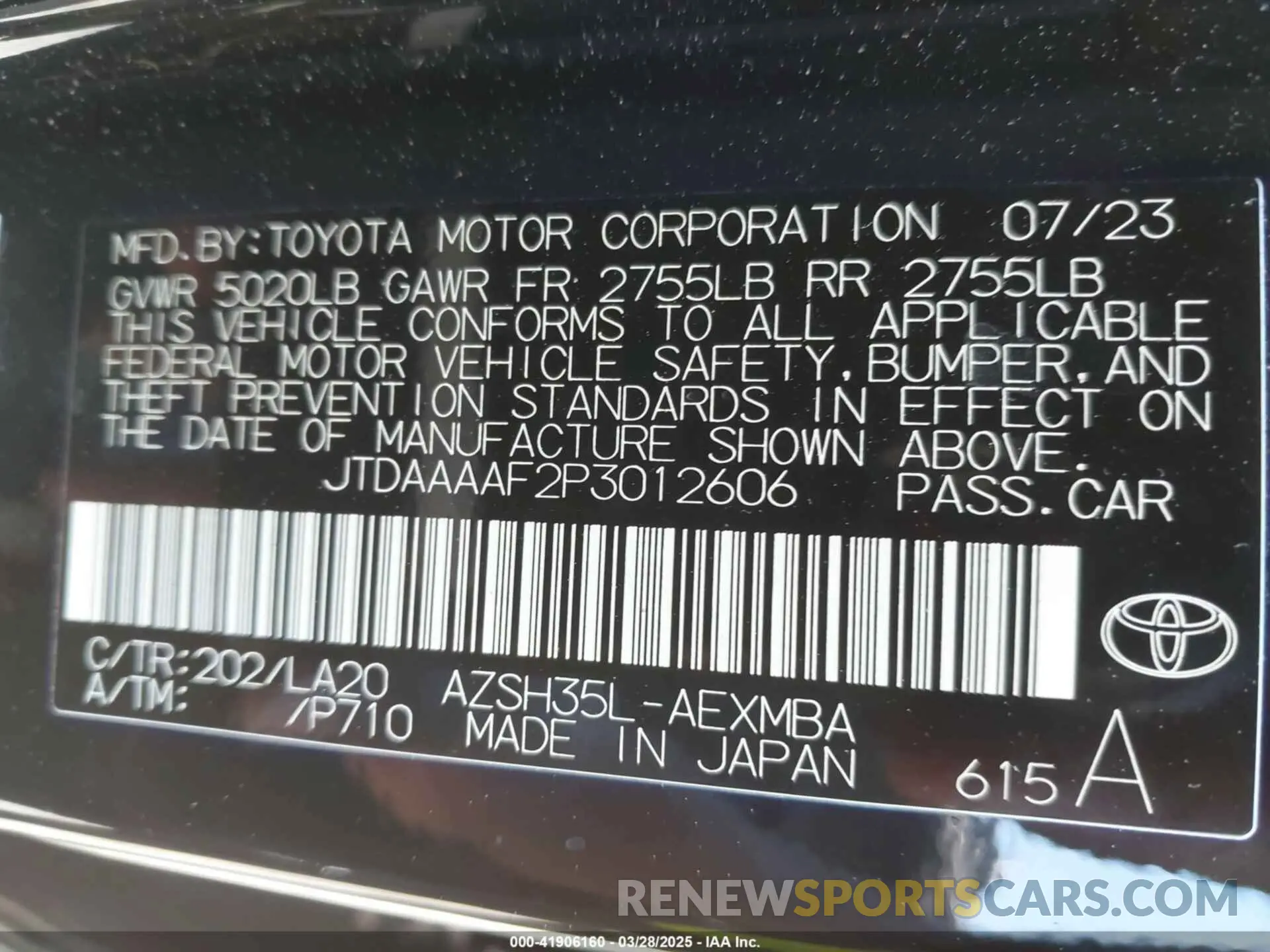9 fotografías del automóvil dañado JTDAAAAF2P3012606 TOYOTA CROWN 2023