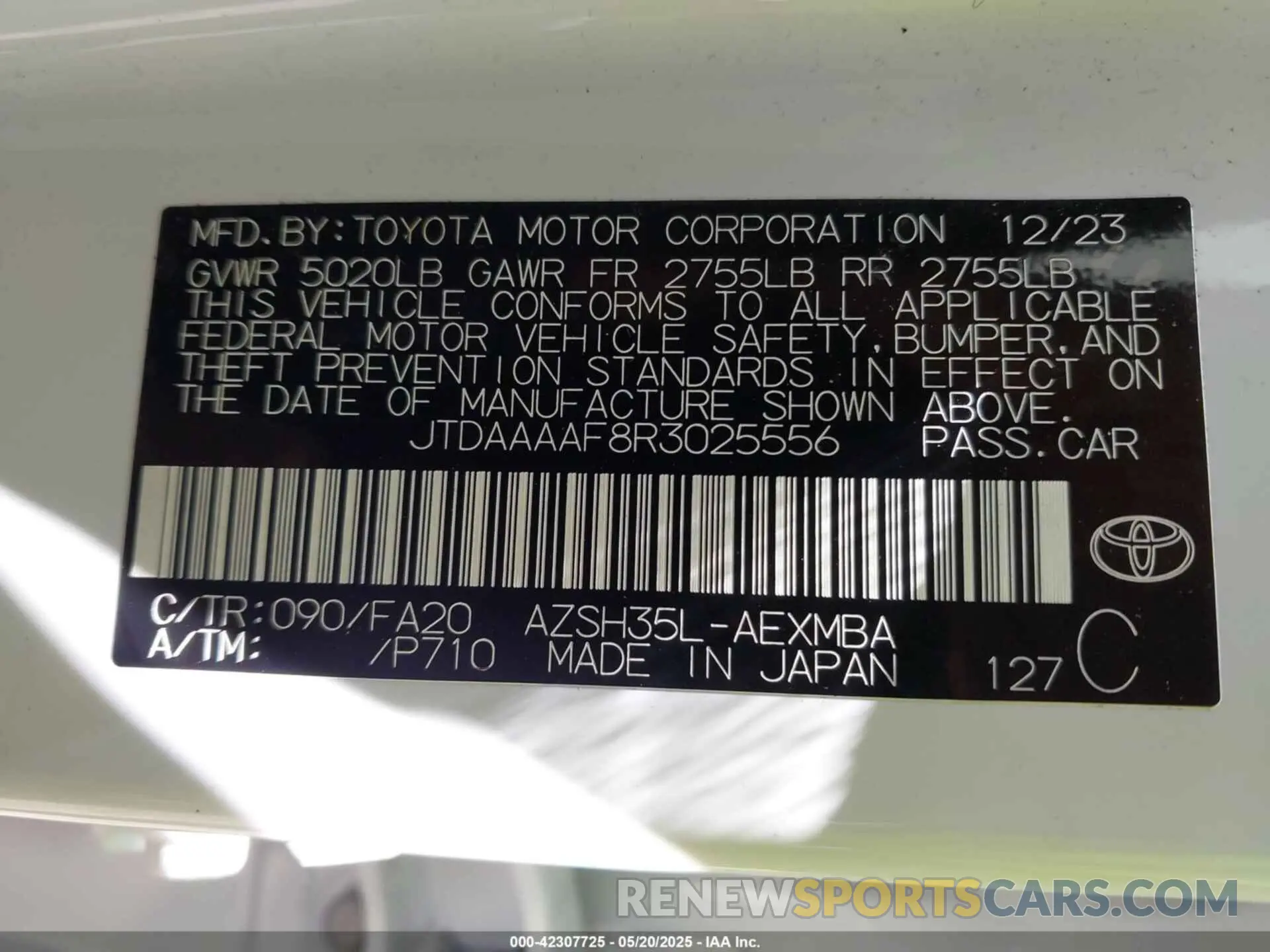 9 fotografías del automóvil dañado JTDAAAAF8R3025556 TOYOTA CROWN 2024