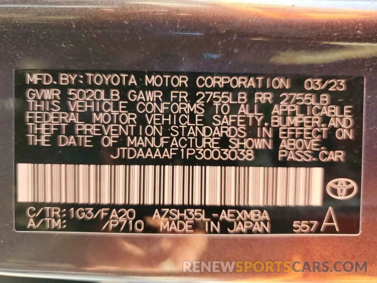 12 fotografías del automóvil dañado JTDAAAAF1P3003038 TOYOTA CROWN XLE 2023
