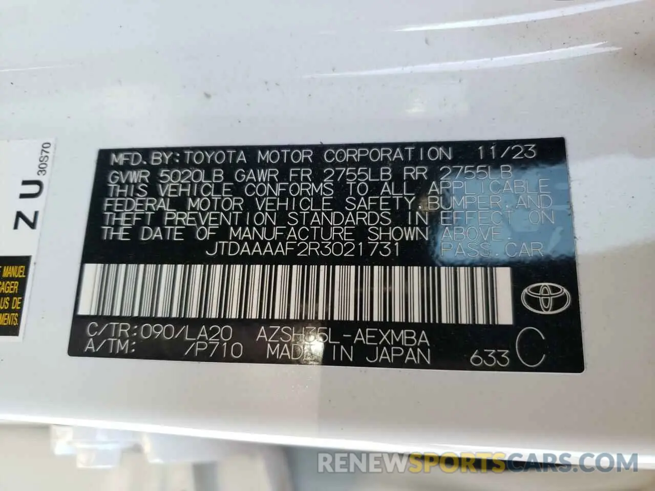 13 fotografías del automóvil dañado JTDAAAAF2R3021731 TOYOTA CROWN XLE 2024