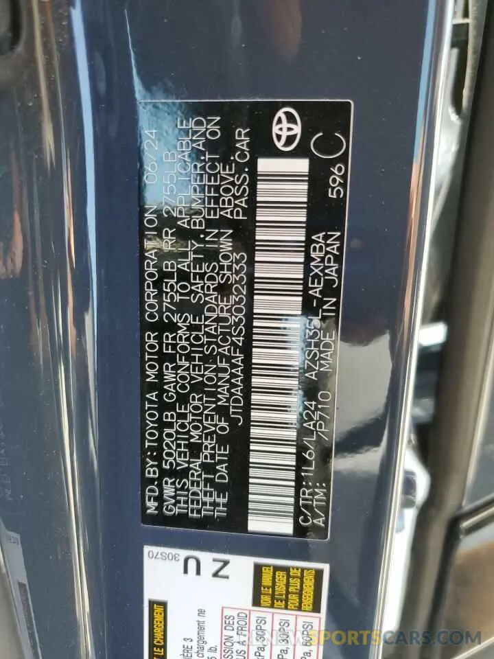 12 fotografías del automóvil dañado JTDAAAAF4S3032333 TOYOTA CROWN XLE 2025