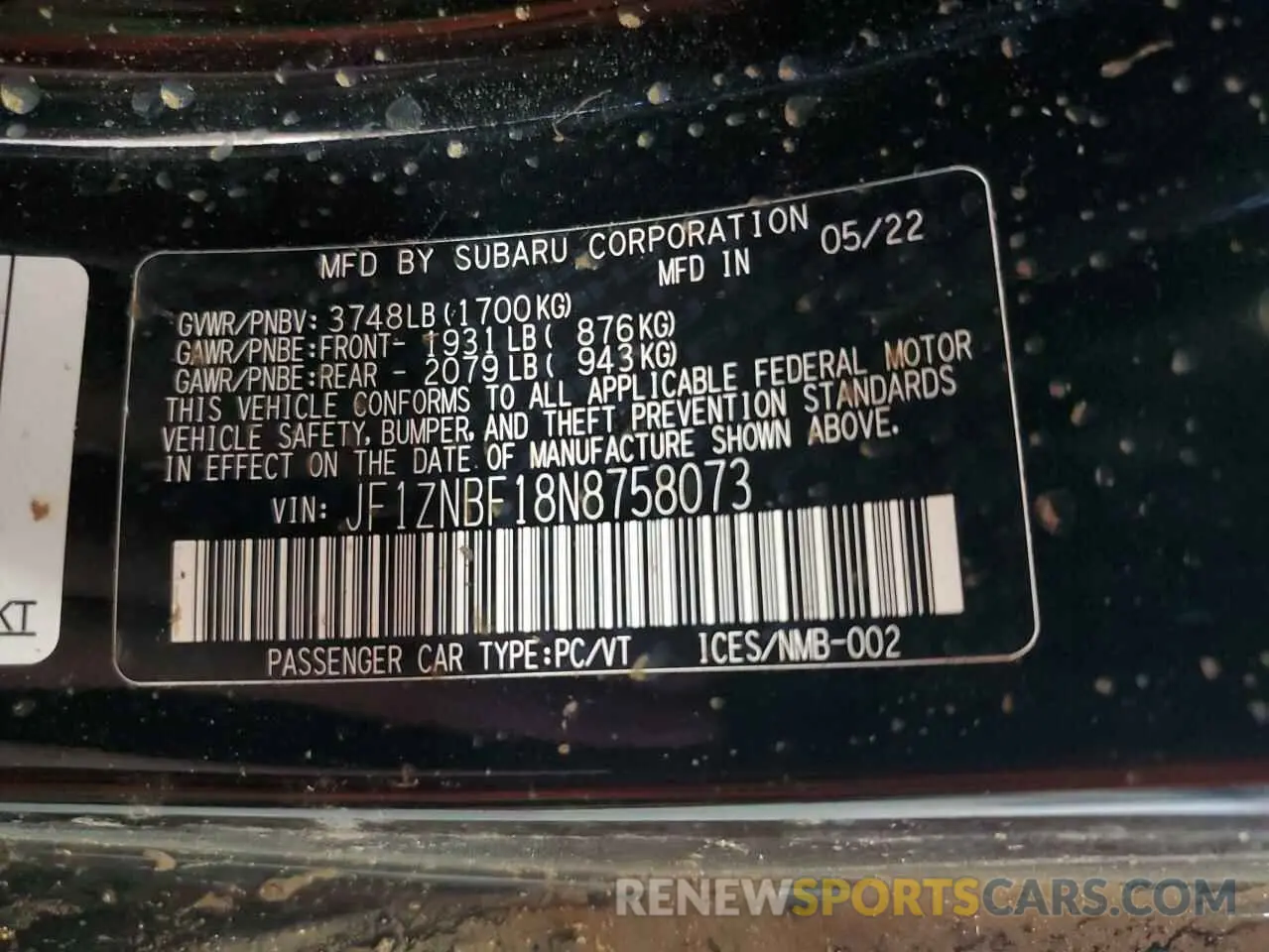 12 fotografías del automóvil dañado JF1ZNBF18N8758073 TOYOTA GR 86 PREM 2022