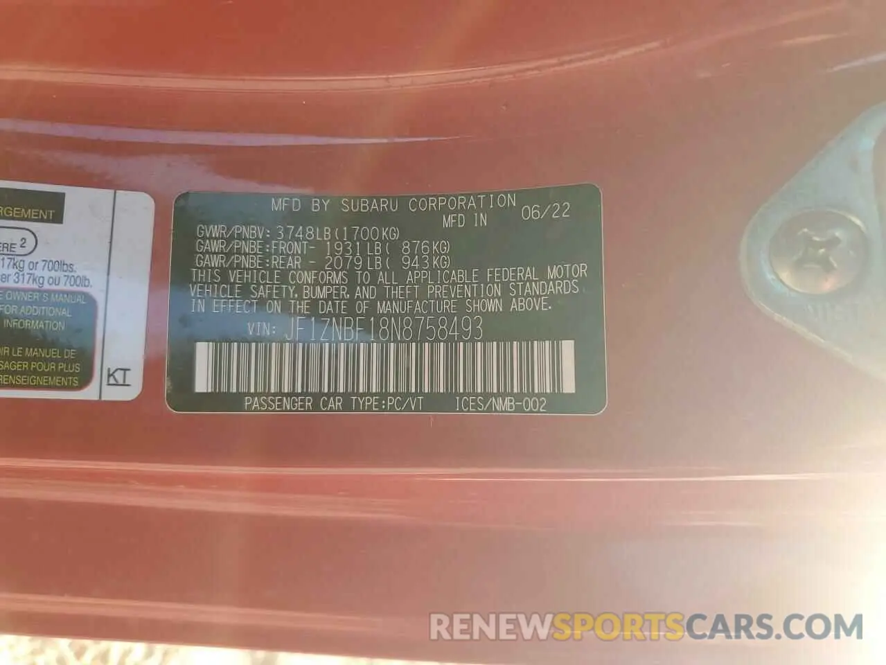 12 fotografías del automóvil dañado JF1ZNBF18N8758493 TOYOTA GR 86 PREM 2022