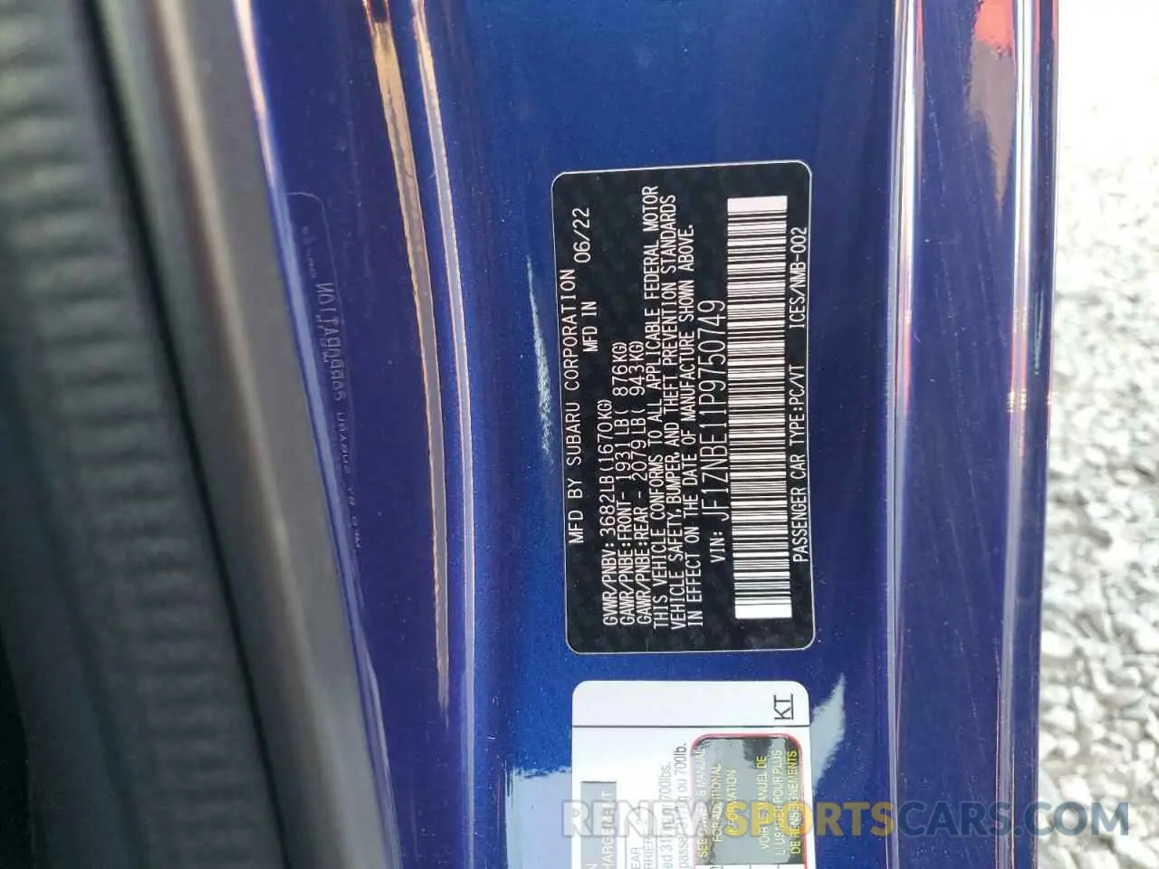 12 fotografías del automóvil dañado JF1ZNBE11P9750749 TOYOTA GR 86 PREM 2023