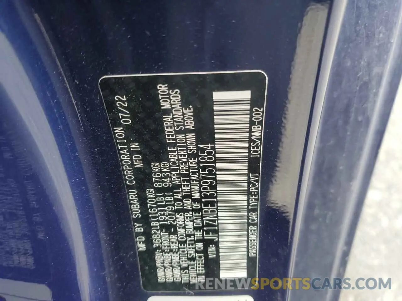 12 fotografías del automóvil dañado JF1ZNBE13P9751854 TOYOTA GR 86 PREM 2023