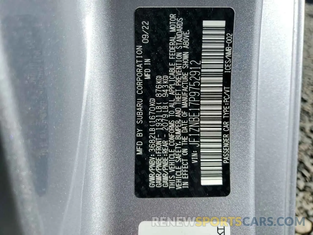 13 fotografías del automóvil dañado JF1ZNBE17P9752912 TOYOTA GR 86 PREM 2023