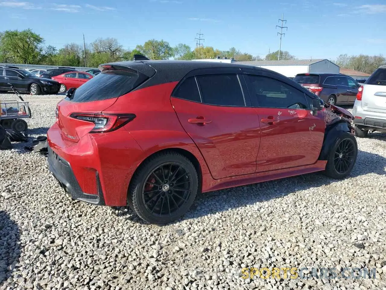 3 fotografías del automóvil dañado JTNABAAEXPA006466 TOYOTA GR COROLLA 2023